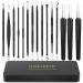 Pimple Popper Tool Kit IUMAKEVP 15 PCS Professional Stainless Steel Blackhead Remover Comedone Extractor Tools for Removing Pimples Blackheads Zit on Face - Acne Removal Kit with Metal Case (Black)