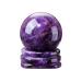 CrystalTears Amethyst Healing Crystal Gemstone Ball Polished Natural Quartz Crystal Stone Sphere Ornament for Reiki Healing Divination Meditation Feng Shui Home Office Decor Crystal Gift 1.18