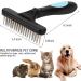 NANYANG Pet de-Shedding Brush - Double Row Stainless Steel Grooming Tool for Dogs, Cats, Rabbits - Reduces Shedding & Removes Undercoat - Blue - Buy Online on GoSupps.com
