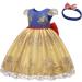 Myrisam Girls Birthday Party Dress with Headwear | Princess Embroidery Bowknot Gown for Christening & Baptism | Size 6-7 Years | Yellow - Buy Online on GoSupps.com