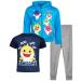 Nickelodeon Boys' 3 Piece Sweatsuit Set  Jogger Pants, Zip Up Hoodie Sweatshirt, and T Shirt (2T-7) Do Shark/Blue/Grey 7