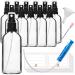 Handsunity 100ml-12Stk spray glass bottle-pharmacy clear glass bottle set with black atomizer glass spray bottle made of transparent glass including 29 accessories 100ml-12 pieces black cap