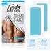 Nad's for Men - 20 stripes of cold wax for the body for hair removal with wax for men 20 hair removal strips + 2 towels after hair removal