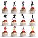 24pcs Rugby Cupcake Toppers Rugby Cake Decorations Rugby Ball Cake Topper Sports Party Decorations for Super Bowl Sport Game Day Birthday Party