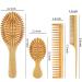 EKONAER 4 PCS Bamboo Hair Brush Set with Wide-tooth Comb for Women, Men, Kids, and Babies - Detangling Hairbrush for Thick, Thin, Curly, Straight, Dry Hair - Buy Online on GoSupps.com