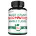 Satoomi 5 in 1 Wormwood Capsules Supplement - with Black Walnut Cloves Turmeric and Berberine HCl - 90 Capsules - Immune System & Digestion Health 90 Count (Pack of 1)