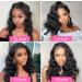 16 Body Wave Lace Front Wig 4x4 HD Transparent Lace Closure 150% Density Glueless Human Hair Pre Plucked with Baby Hair - Natural Black Women's Wig - Bleached Knots (16) - Buy Online on GoSupps.com