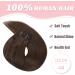 Vlasy Dark Brown Clip in Hair Extensions - 100% Human Hair, Seamless Straight Weft, Natural Thick - 8 inch (40g) - Buy Online on GoSupps.com