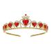 SWEETV Red Princess Tiara for Girls - Crystal Heart Headband for Kids Costume & Cosplay - Buy Online on GoSupps.com