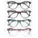 HEEYYOK Women Reading Glasses 4-Pack Cateye Readers Glasses Reading Comfort Spring Hinge (2.75, 4 Mix Color) 4 Pack Mix Color 2.75 x