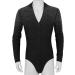 XUNZOO Men's Latin Ballet Ballroom Dance Leotard | Long Sleeve Mesh Splice | Shiny Rhinestones | Black Zipper | Medium - Buy Online on GoSupps.com