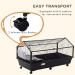 PawHut Metal Small Animal Cage Rabbit Cage for Guinea Pig Chinchilla Hedgehog Bunny with Removable Wheels and Foldable Detachable Run Fence 34.6" L x 50.6" W x 22" H 128L x 87W x 56H cm - Buy Online on GoSupps.com