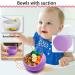 Delven Baby Bowls & Spoons Set - Silicone Toddler Weaning Bowls in Purple | BPA Free, Non Slip, Easy to Clean | Ideal Cutlery Tableware for Girls | Microwavable & Dishwasher Safe - Buy Online on GoSupps.com