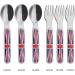EXZACT Union Jack Kids Cutlery Set- 6pcs Stainless Steel Toddler Children's Cutlery - Forks & Spoons - BPA Free & Dishwasher Safe - Buy Online on GoSupps.com