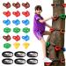 18 Ninja Tree Climbing Holds and 6 Sturdy Ratchet Straps for Kids Tree Climbing, Large Climbing Rocks for Outdoor Ninja Warrior Obstacle Course Training 18 Holds