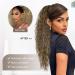 PORSMEER 28 Brown Blonde Ponytail Extension - Long Beach Wave Synthetic Drawstring Clip in Hairpiece for Women - Buy Online on GoSupps.com