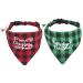 ADOGGYGO Christmas Cat Collars Breakaway with Bell, 2 Pack Adjustable Cat Bandana Collar with Merry Christmas Pattern, Red Green Plaid Cat Christmas Collars for Cats Kittens