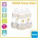 MAM Easy Start Self Sterilising Anti-Colic Baby Bottles (3 x 160 ml) - Slow Flow Teats, Size 1, Cream - Newborn Essentials for 0+ Months - Buy Online on GoSupps.com