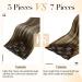 Laavoo Clip-In Extensions | Real Hair Brown Ombre Balayage - 55cm 70g Remy Hair - 5 Pieces #4/27 - Buy Online on GoSupps.com