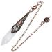 Kyeygwo Bergkristall Reiki healing stone pendulum with vintage chain crystal point trailer necklace for women and men gemstone quartz quartz pendules for divination meditation scrying balance white (mountain crystal)