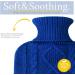 Premium Soft Knitted Hot Water Bottle with 1.8l Capacity - Pain Relief for Neck, Shoulders, and Back - Great Gift for Women - Dark Blue - Buy Online on GoSupps.com