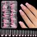 French Tip Press On Nails Pink Short Coffin French Tips Stick On Nails Wearable False Nail Tips Full Cover Soft Gel Tips Y2K Design Glue On Nails in 12 Sizes Nail Salon Supplies