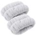 ARTIBETTER Lot de 2 Bracelets en Flanelle Absorbants Gris Bandeaux Souples pour Se Laver le Visage et Soins du Spa Accessoires Pratiques pour Yoga Maquillage et Bain Adapt s aux Femmes