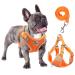 Rennaio dog harness no pull adjustable puppy dishes with 2 linen clips ultra breathable padded chest harness and leash set for small and medium-sized dogs (pumpkin XL) pumpkin XL