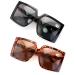 V.W.E. 2 Pairs Square Oversize Women BIFOCAL Outdoor Reading Sunglasses Glasses 1 Black 1 Tortoise 3.0 x