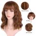 BOGSEA Light Auburn Synthetic Wavy Wig with Bangs | Short Bob Heat Resistant Hair for Women | Everyday Party Ready - Buy Online on GoSupps.com