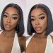 D BUT Short Bob 4x4 Lace Closure Straight Hair Wigs 100% Human Hair Glueless Wig Brazilian Virgin Hair Lace Front Wigs Natural Color 8 Inch 8 Inch 4x4 Lace Front Bob Natural Color