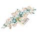 CRILSTYLEO Hair Plug Hair Accessories Combs for Women Girl Headpieces for Wedding Hair Accessories for Bride Rhinestone Flower Hairpins Bride Headpiece Gajra Hair Clip Flower Hair Comb