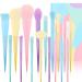 Docolor Makeup Brushes 17 Pcs Colourful Makeup Brush Set Premium Gift Synthetic Kabuki Foundation Blending Face Powder Blush Concealers Eyeshadow Rainbow Make Up Brush Set - Dream of Color 17 Piece