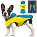 Rain jacket Dog DQGHQME Hundegen coat raincoat dog waterproof adjustable rain cape dog reflective waterproof dog coat ultra -light for large medium small pets dog (s) yellow and blue s