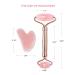 HANABEE Rose Quartz Gua Sha Facial Massage Tools & Roller Set - Beauty Face Massager for Lymphatic Drainage, Wrinkle Reduction, and Face Lift - Pink - Buy Online on GoSupps.com