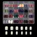 576Pcs Short Press on Nails, Misssix Short Square Fake Nails Full Cover Nail Colorful Solid False Nail for Women Nail Salon Art DIY 24 Color