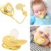 Alomejor Baby Pacifier - Curved Design 26 Letters Safe Materials Healthy Bling with Clips for 6-18 Months Golden Color - Buy Online on GoSupps.com