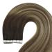 Youngsee Real Hair Extensions - Balayage Tape-In Brown & Blonde 50g 55cm Remy Seamless - Buy Online on GoSupps.com