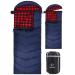 REDCAMP Flannel Sleeping Bag for Adults, Comfortable Cotton Sleeping Bags for Camping with Detachable Hood, Red/Grey/Blue Red with 3lbs filling