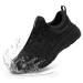 LARNMERN Non Slip Work Shoes for Men Fashion Walking Sneakers Kitchen Chef Shoe Waterproof Food Service Restaurant Slip Resistant Comfortable Leather Casual Athletic Tennis Shoes Black 11.5