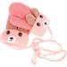 Ruixia Kids Winter Knitted Bear Gloves | Cute Cartoon Hang Neck Mittens | Newborn Baby Warm Thicken Cashmere Mittens | Full Finger Wrist Glove for Boy Girl 0-3Y | Deep Pink - Buy Online on GoSupps.com