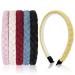 WOVOWOVO Braided Thin Headbands for Women Girls  6 Pcs Boho Woven Hairbands Fashion Pigtail Style Headband with Teeth  Twisted Combing Hair Hoop Accessories