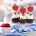 Set of 24 Glitter Apple Cupcake Toppers Fruit Themed Baby Shower Dessert Decor Baby Birthday Party Decorations Supplies - Red & Green - Buy Online on GoSupps.com