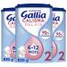 Laboratoire Gallia - Calisma 2 Relais - Milk Powder for Infants and Babies 2nd Age - Enriched with Vitamins A, C & D - Palm Oil Free - From 6 to 12 Months - Pack of 3x830g