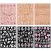5D Flowers Nail Stickers - Self-Adhesive Floral Decals for DIY Nail Art - 6 Sheets/Set - Buy Online on GoSupps.com