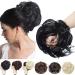 SEGO Hair Extensions Updos Hairpiece Hair Tie Bun Large-80g VOLUMINOUS messy wavy 1# Black