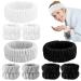 9 PCS Spa Facial Headbands and Wrist Bands Set  Soft Coral Fleece Hair Wrap Stretchy Hairband Highly Water Absorbent Wristbands Headband for Washing Face Shower Skincare Makeup (Black  White  Grey)