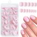 240pc Square Press on Nails Short Fake Nails Press ons with Glue&Adhesive Tabs Baby Pink Acrylic Nails Press on Nails Square Nail Tips Petite Glue on Nails False Nails Artificial Fingernails