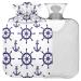 NAANLE OCEAN compass anchor hot water bottle with reference transparent hot water bottle 1l warm head for bed hand feet warmer pain relief heat and cold therapy