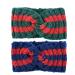 Chunky Knit Headbands Braided Winter Headbands Ear Warmers Crochet Head Wraps for Women Girls (2 Pack Green+Blue)
